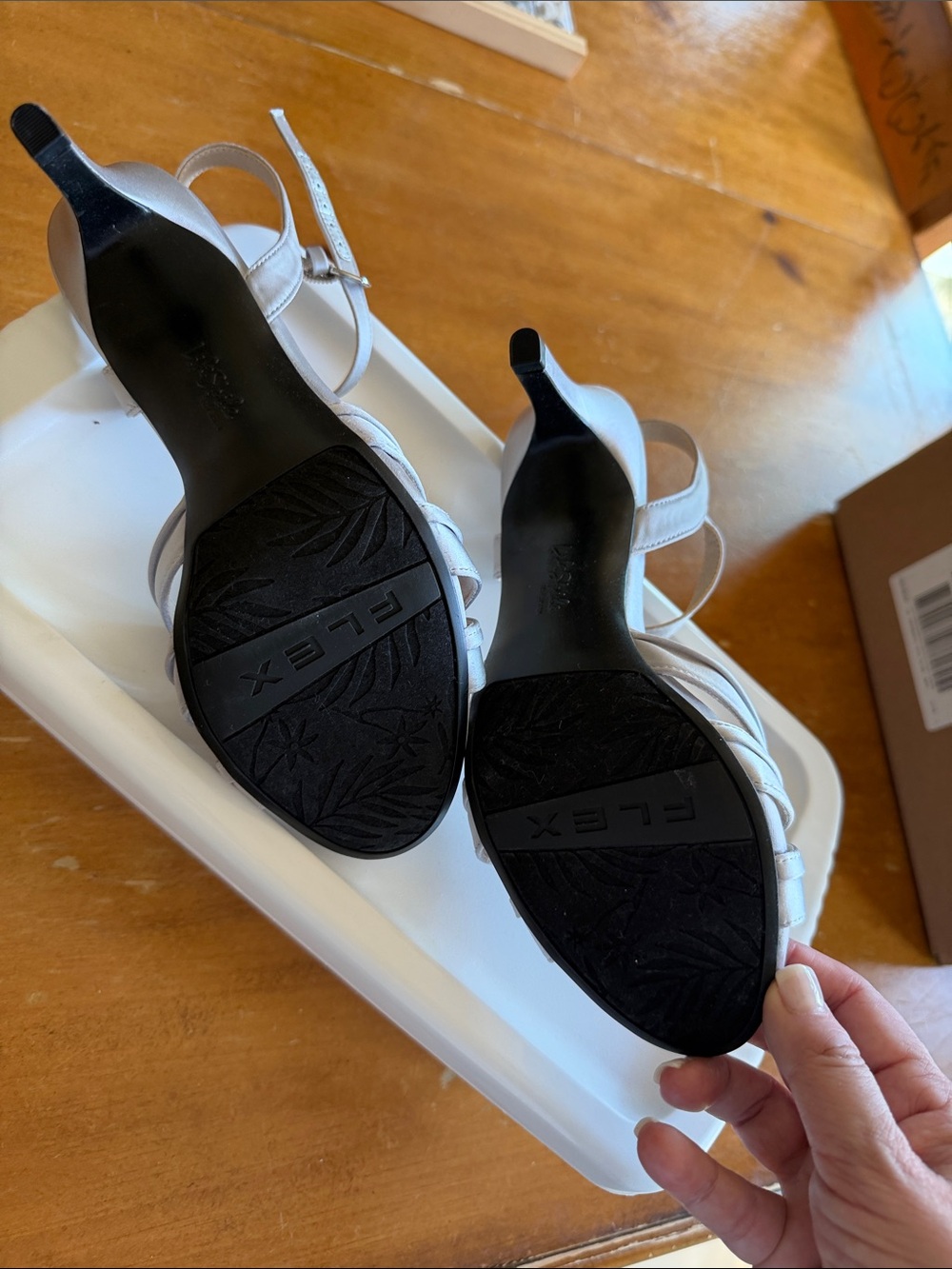 NWOTLife Stride Taupe Strappy Ankle Strap Heels - Picture 4 of 4